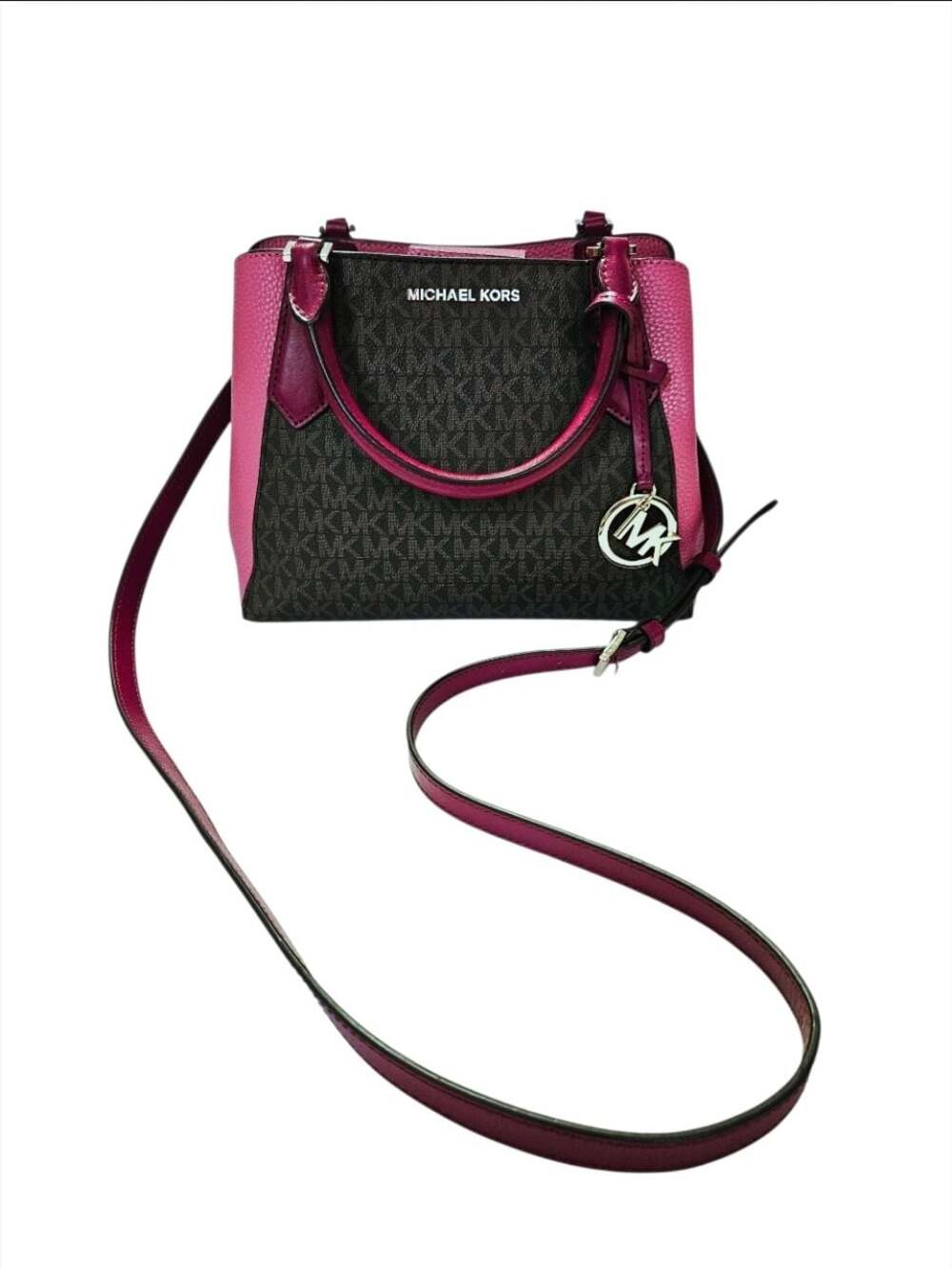 Michael Kors Ciara Small Messenger Crossbody Bag Brown/Berry 35F8GKFS1V.